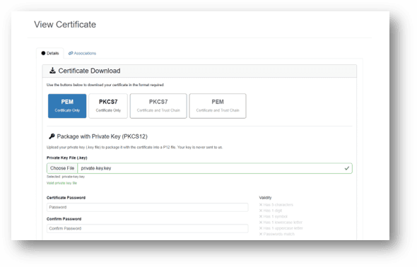 Collecting the certificate 