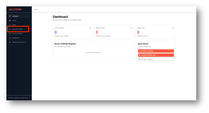 Figure 2. Request a certificate