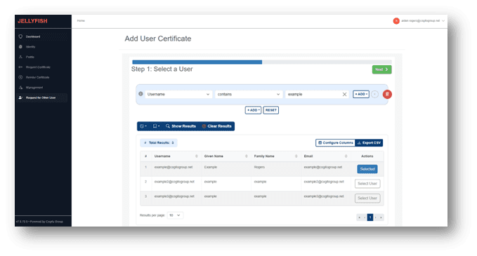 Start the Certificate Request 
