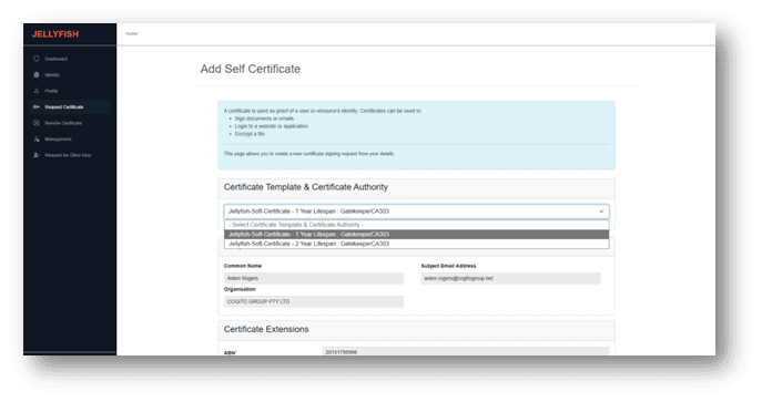 Figure 3. Request a certificate