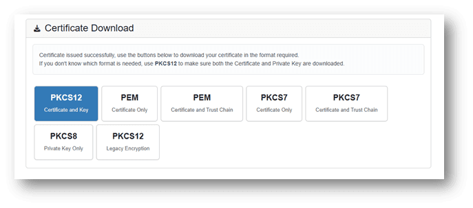 Figure 8 Certificate Download