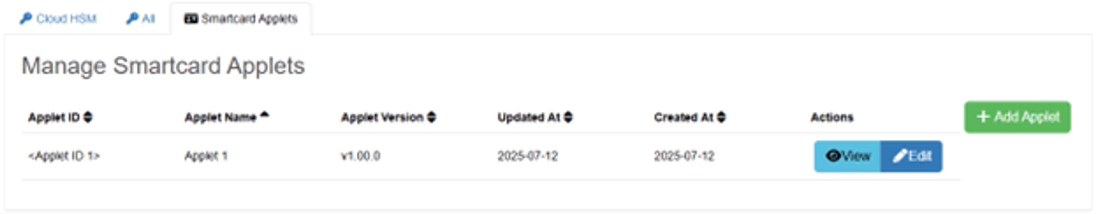 Manage Smartcard Applets